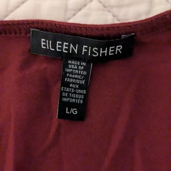 Eileen Fisher Burgundy Asymmetrical Hem Tunic Dress – Size Large - Picture 2 of 5